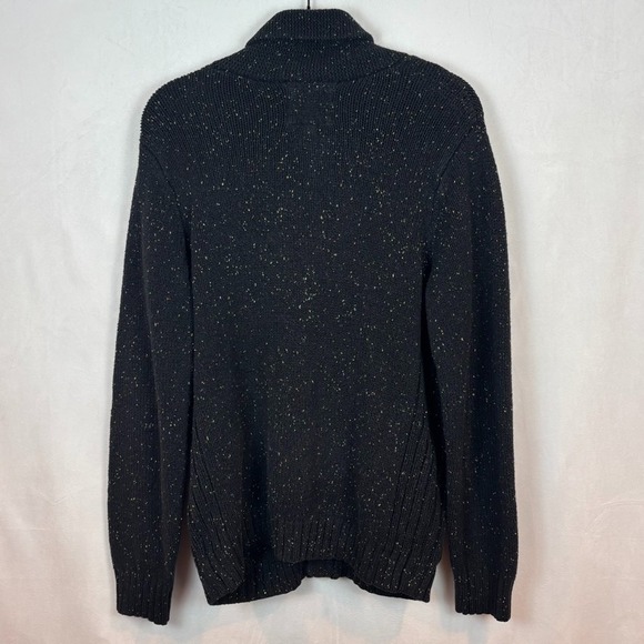 O'Hanlon Mills Cotton Blend Black Cowl Neck Confetti Pattern Mens Cardigan Med - Picture 6 of 9